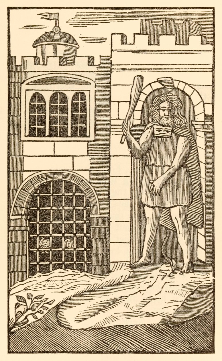 Poutníci nyní, aby uspokojili tělo z Poutníci postupují z tohoto světa, k tomu, co má přijít John Bunyan (1628-1688) Christian a Hopeful usnou a jsou zajati obrem o od Unknown