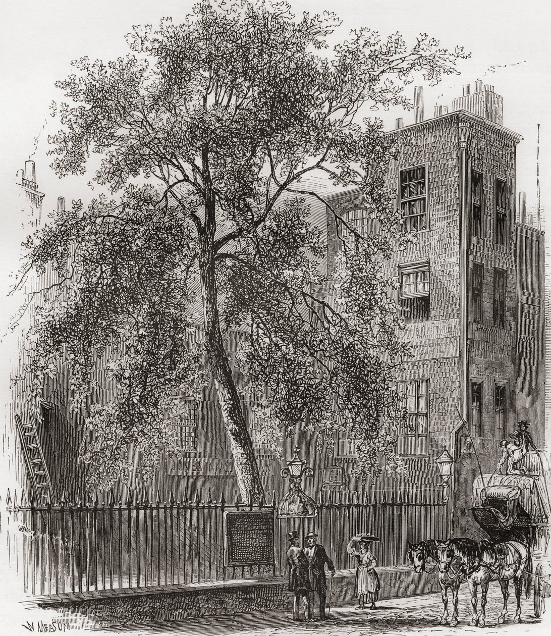 The Plane Tree, Wood Street, Cheapside, Londýn, Anglie v 19. století od Unknown artist