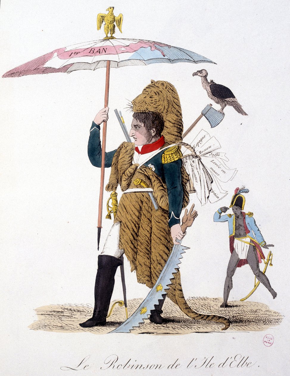 Robinson z ostrova Elba - v „“ Napoleon 1., karikatury, sbírka figurín“, c. 1814 od Unknown artist