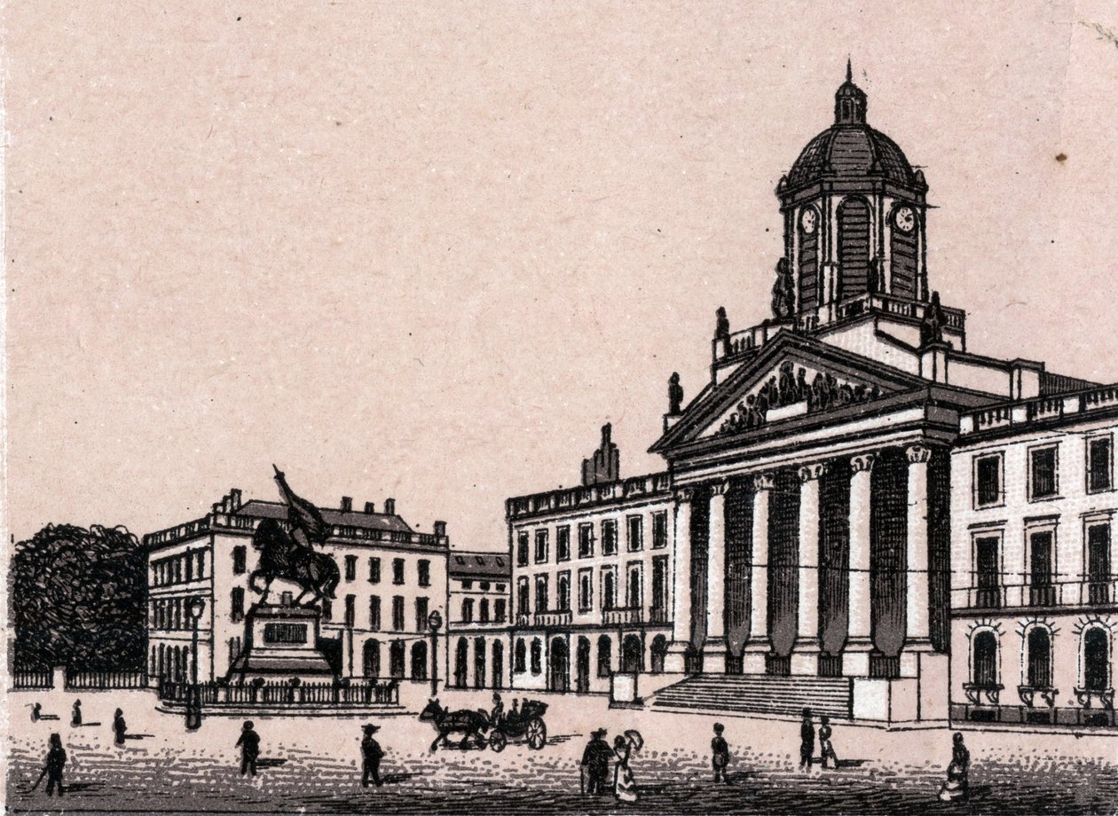 Královské náměstí v Bruselu v Belgii v „Svět ilustruje 168 pohledů““ Nedatováno (konec 19. století) od Unknown artist