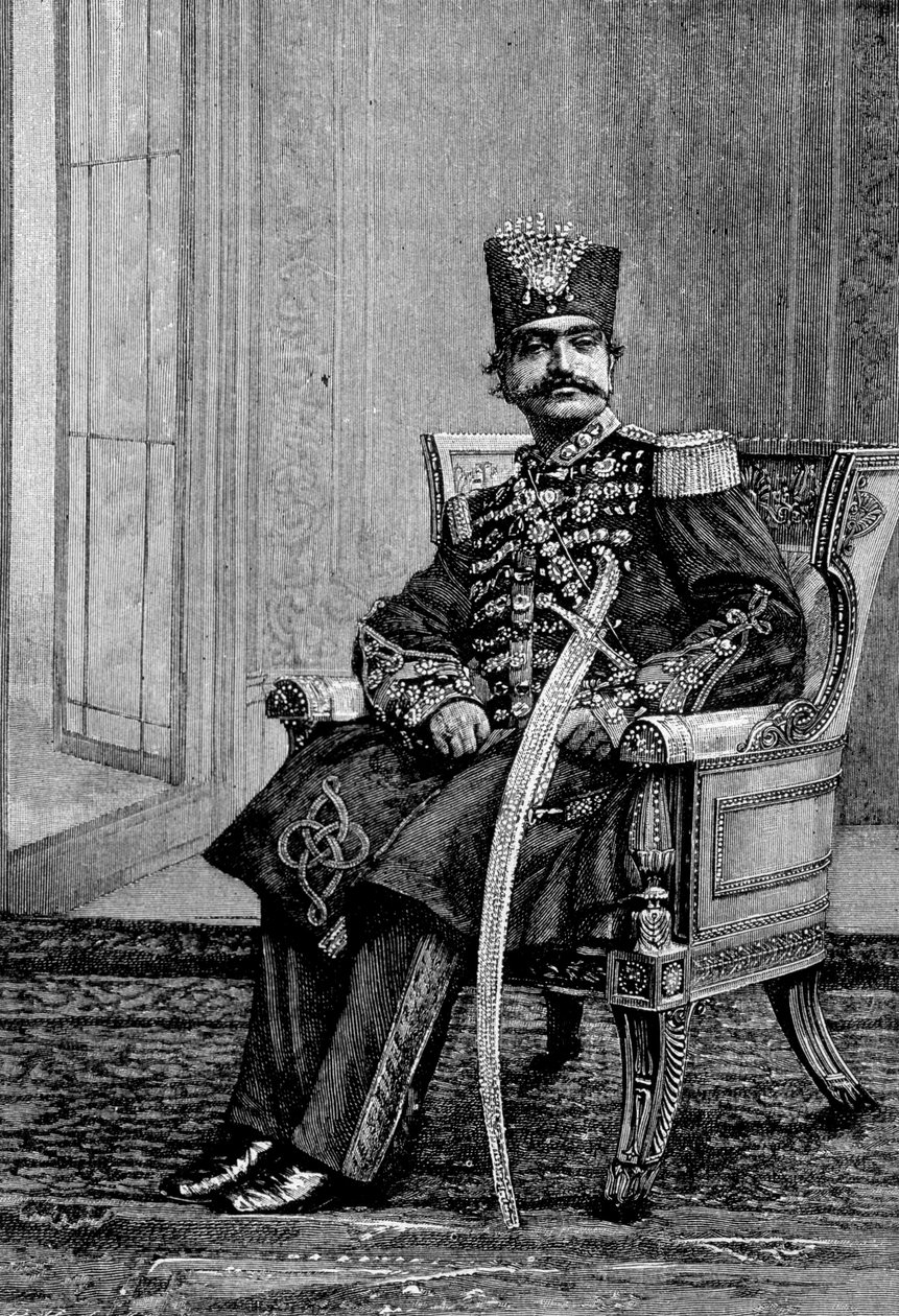 Šáh Persie, Nasr-ed-din (Nasr-ed-din), ve slavnostním kostýmu. od Unknown artist