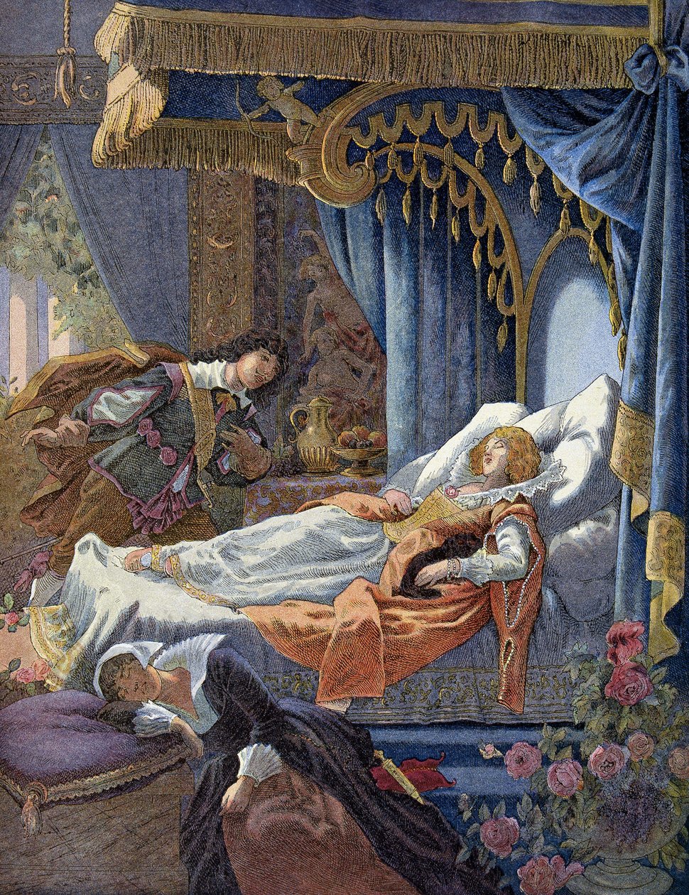 Šípková Růženka z Perraulta. Chromolitografie 19. století. od Unknown artist