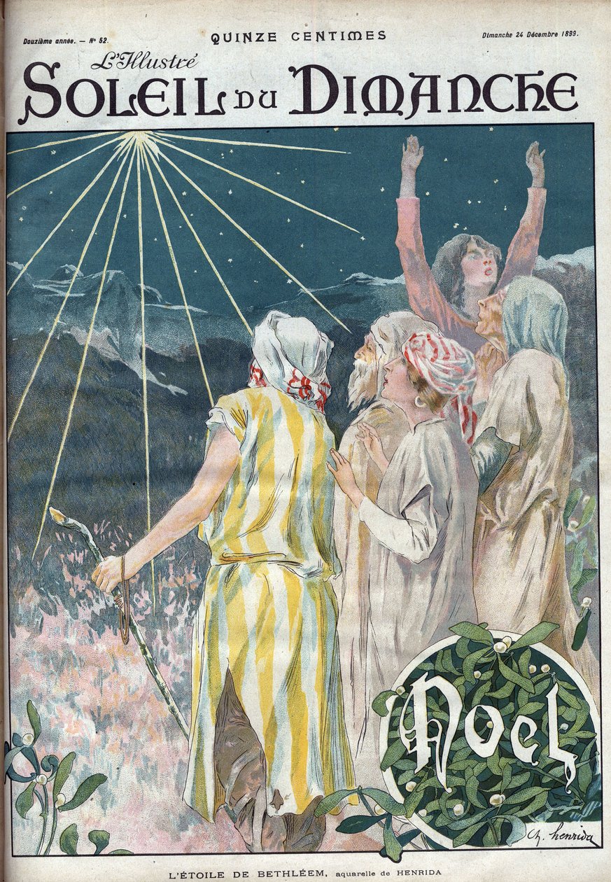 Betlémská hvězda. Rytina v „The Sun-on-Sunday“, 26. prosince od Unknown artist