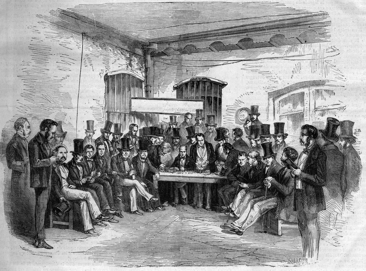 Burza cenných papírů - Buenos Aires, Argentina 1868 od Unknown artist