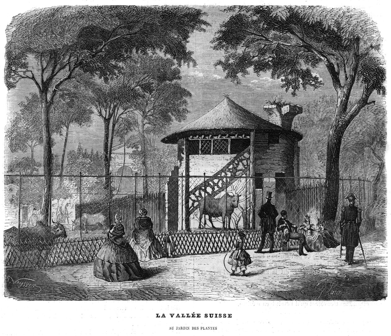 Švýcarské údolí v zahradě rostlin v Paříži v roce 1858. od Unknown artist
