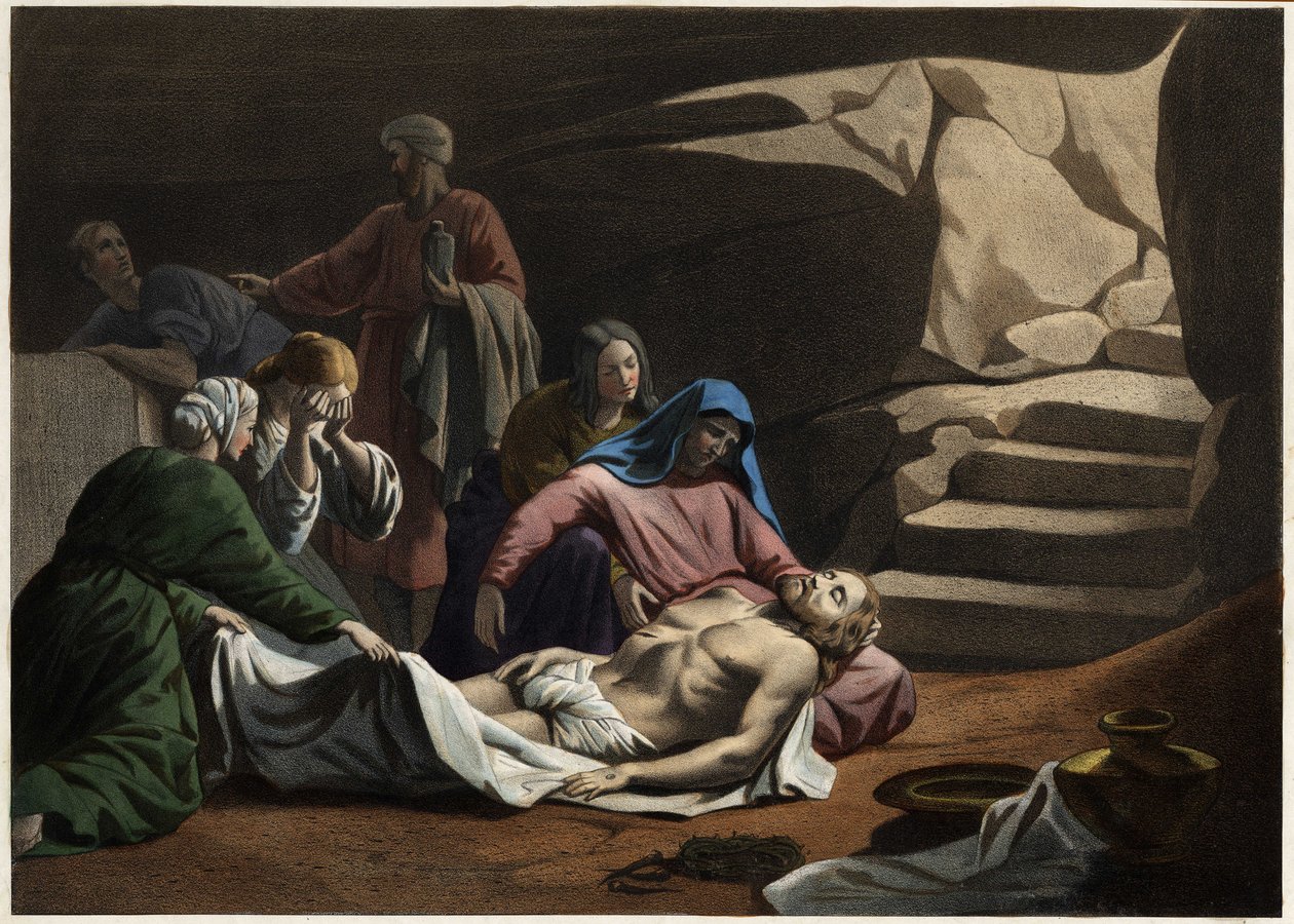 Hrob Kristův. Anonymní rytina z poloviny 19. století. od Unknown artist