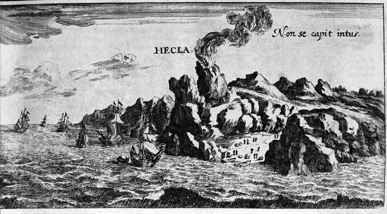 Volca Hekla na pobřeží Islandu - ve World