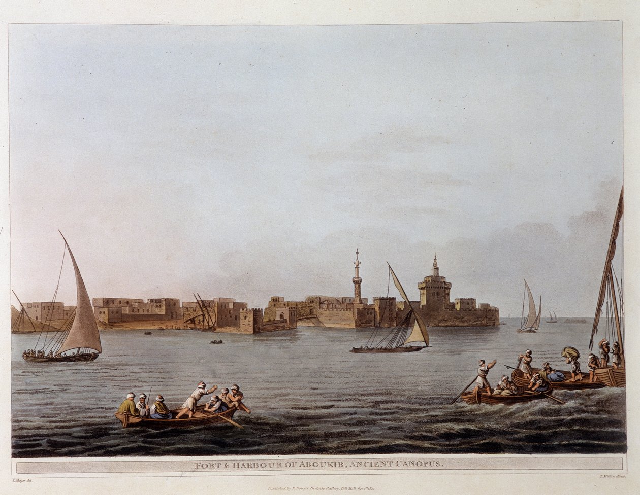 Hradby a přístav Aboukir (bývalý Canopy) - v „“ Pohledy na Egypt, Palestinu a další části Osmanské říše““ od Unknown artist