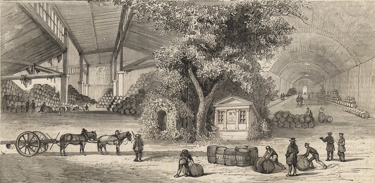 Sklad vína v Paříži v roce 1861 - Jeskyně - od Unknown artist