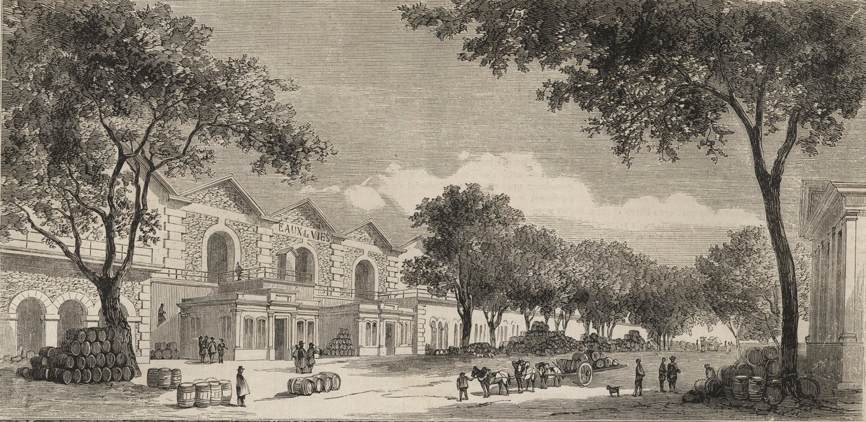 Wines Warehouse v Paříži v roce 1861 – čtvrť Eaux de vie od Unknown artist