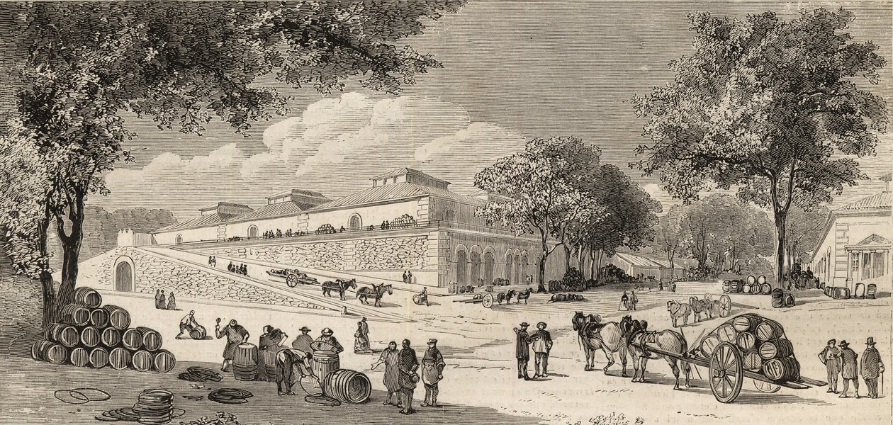 Sklad vína v Paříži v roce 1861 - Rue de Languedoc a Côte d