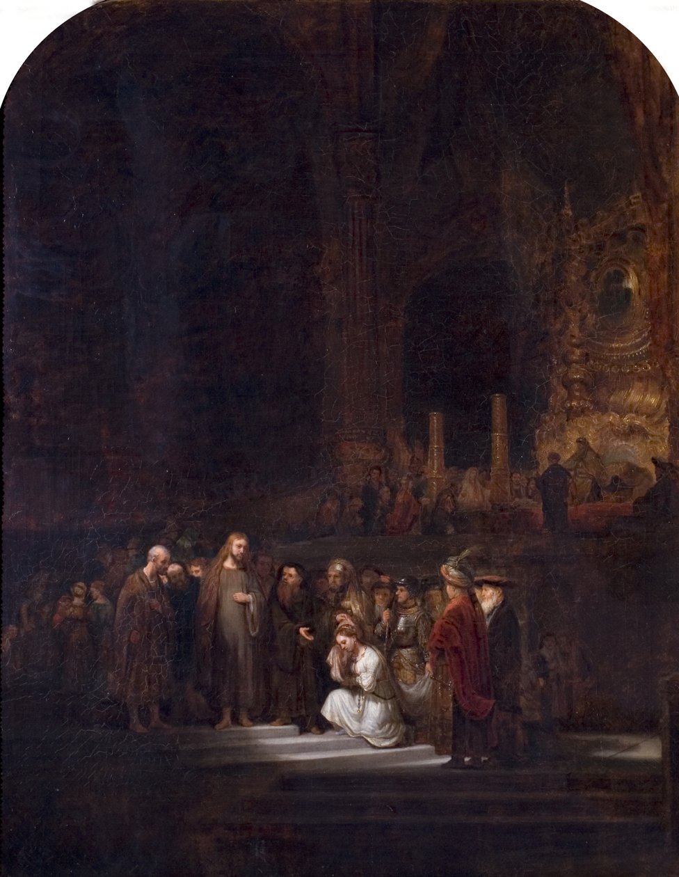 Žena zajatá cizoložstvím (po Rembrandtovi), kolem roku 1845 od Unknown