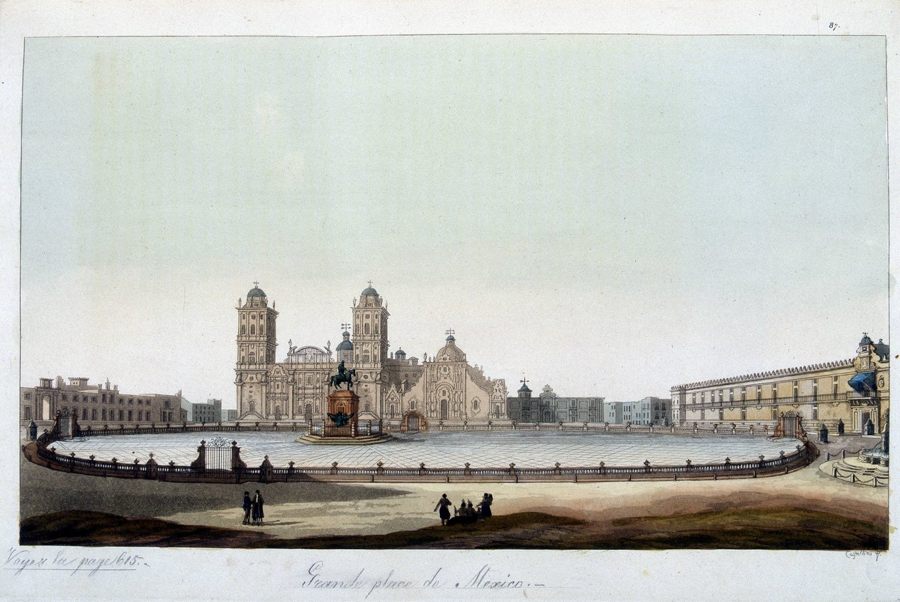 Zocalo: Velké náměstí Mexico City. V ""Starém a moderním kostýmu"" od Unknown artist