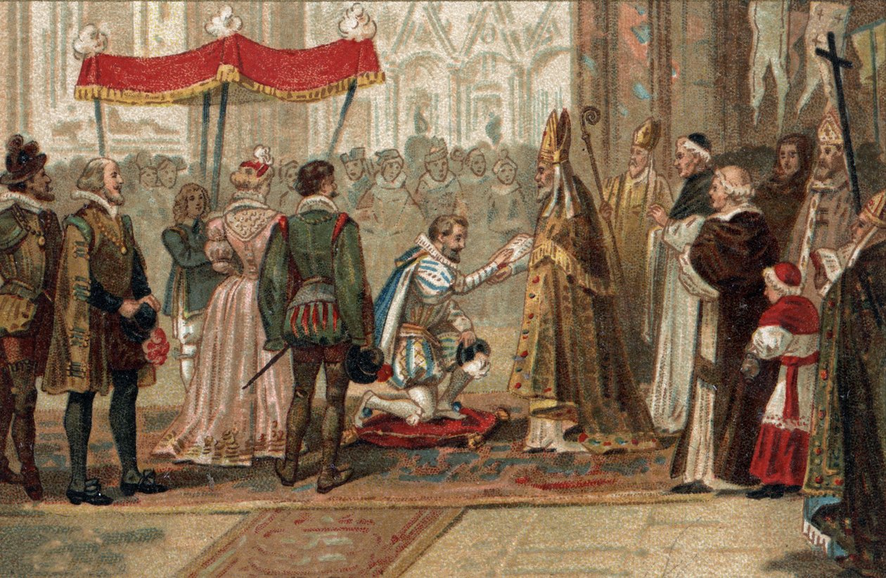 Abjurace francouzského krále Jindřicha IV. v Saint Denis 25. července od Unknown artist