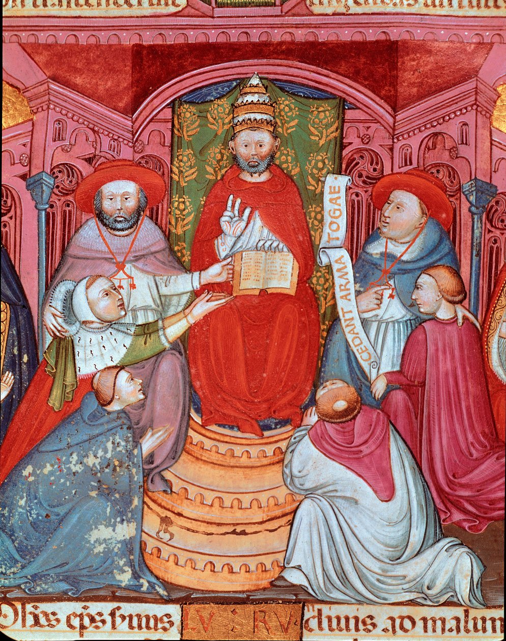 Antipapež Klement VII (Robert de Geneve) (1342-1394) vyhlašující své zákony“ od Unknown artist