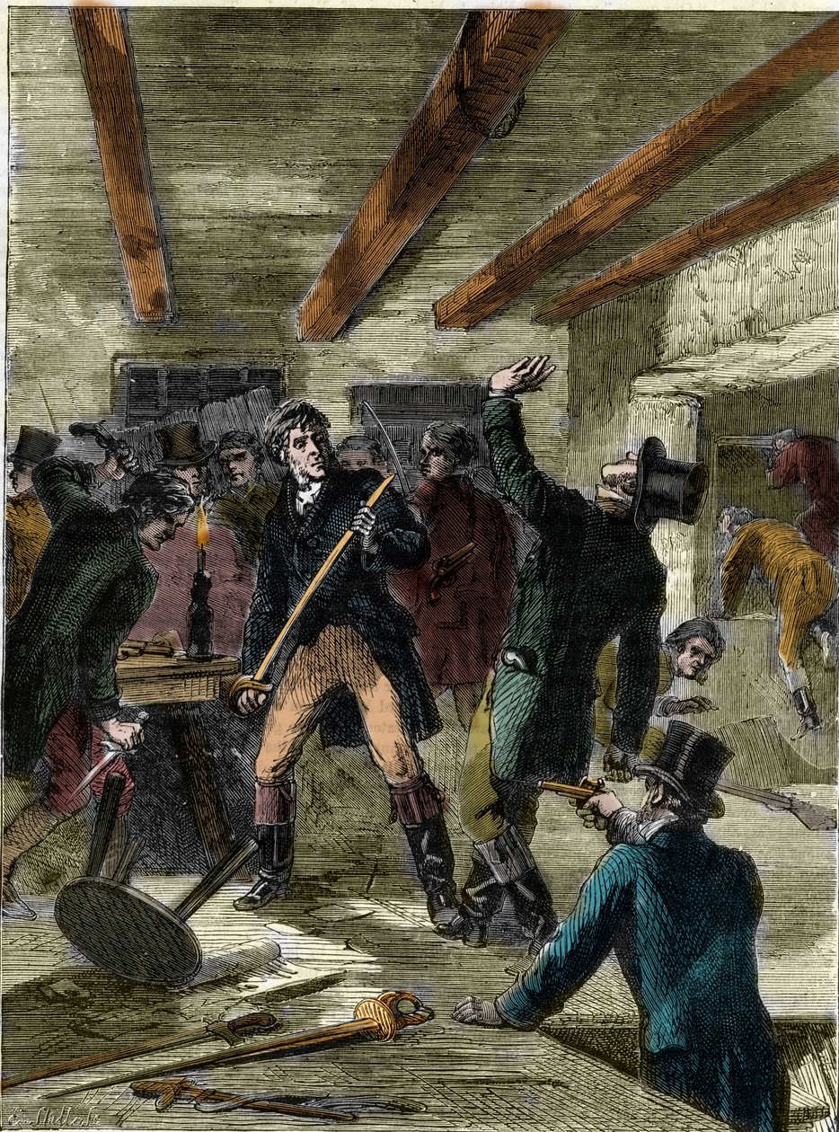 Zatčení spiklenců z Cato Street (rytina) - „The Cato Street Conspirators...““ (Cato Street Conspiracy) od Unknown artist