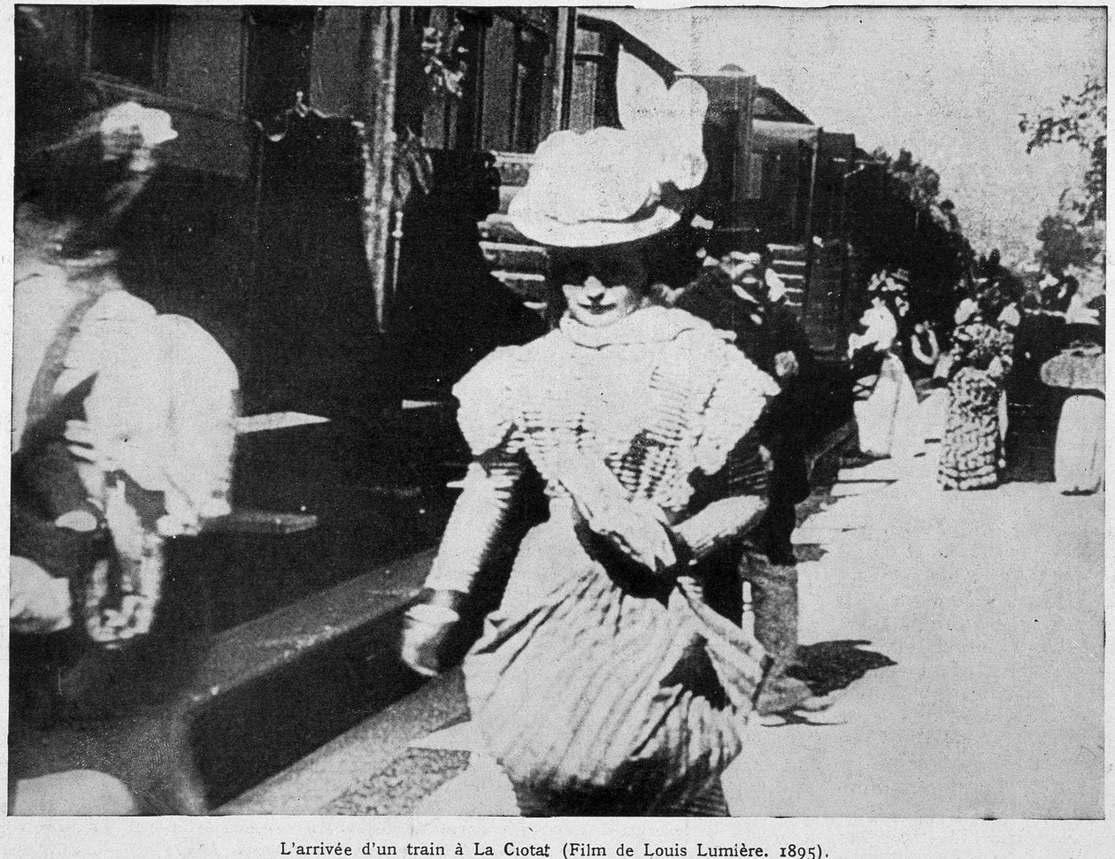 Příjezd vlaku na nádraží La Ciotat (první veřejný film Louis Lumière (jeden z bratrů Lumiere) od Unknown artist