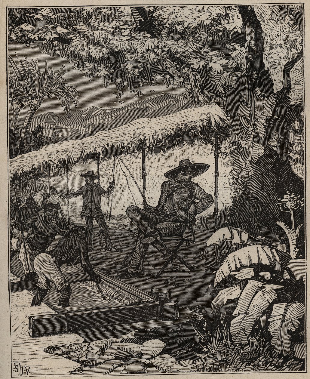 Umění lapidária: praní diamantů v Brazílii v „“ Les arts et métiers illustrés“ od Adolphe BITARDA v roce 1885 (rytina) od Unknown artist