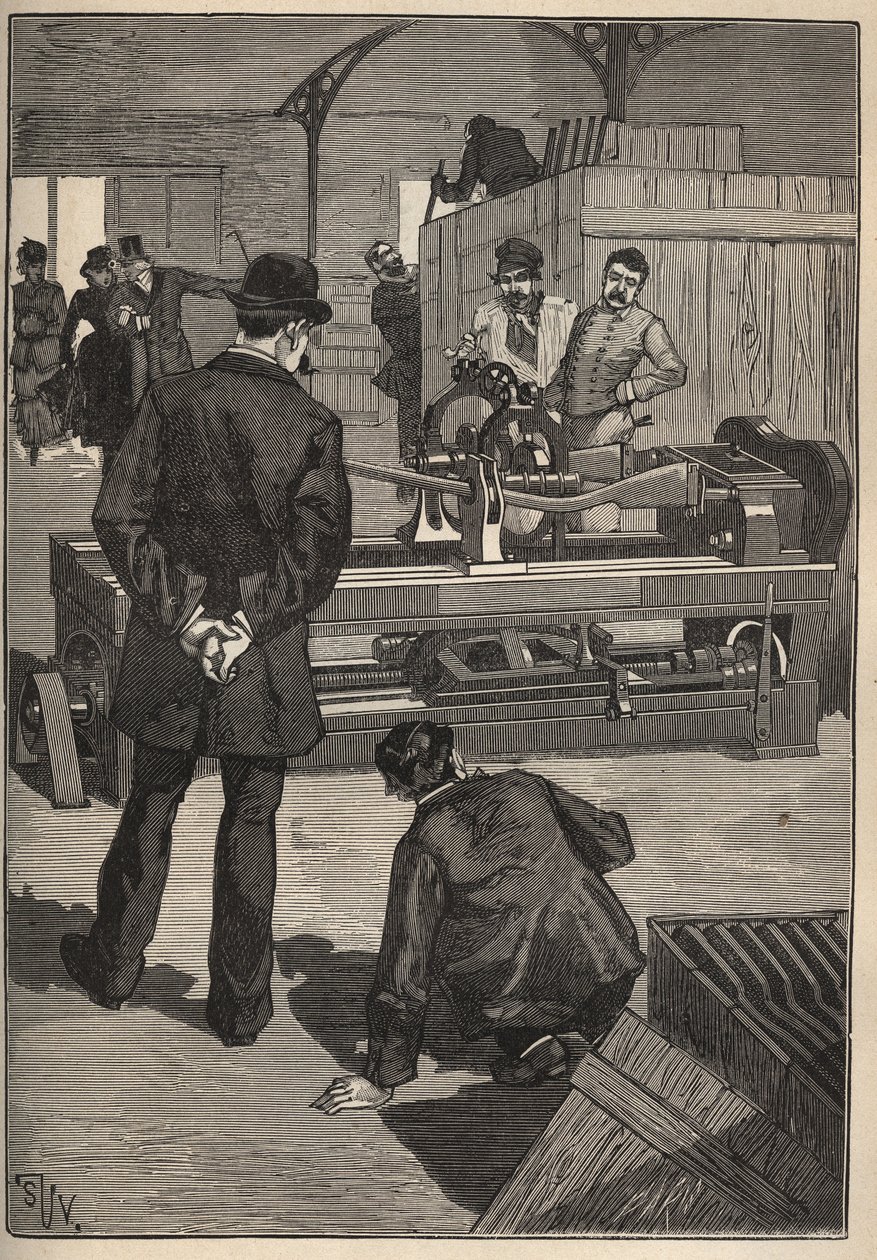 Umění prohlídky: Blanchard Tower. Rytina z roku 1885 v „“Les arts et metiers illustres““ od Adolphe BITARDA. od Unknown artist