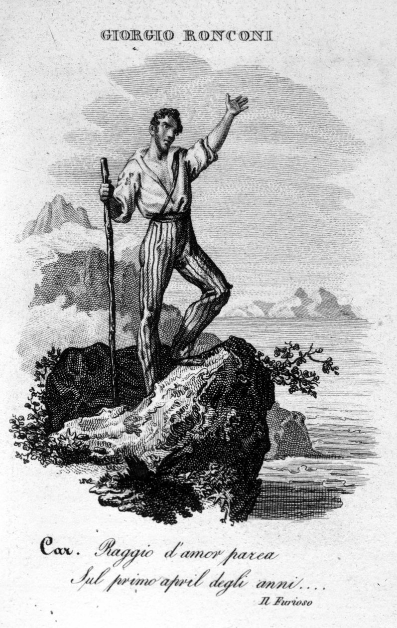Barytonista Giorgio Ronconi v opeře „Zuřivý z ostrova Santo Domingo“. od Unknown artist