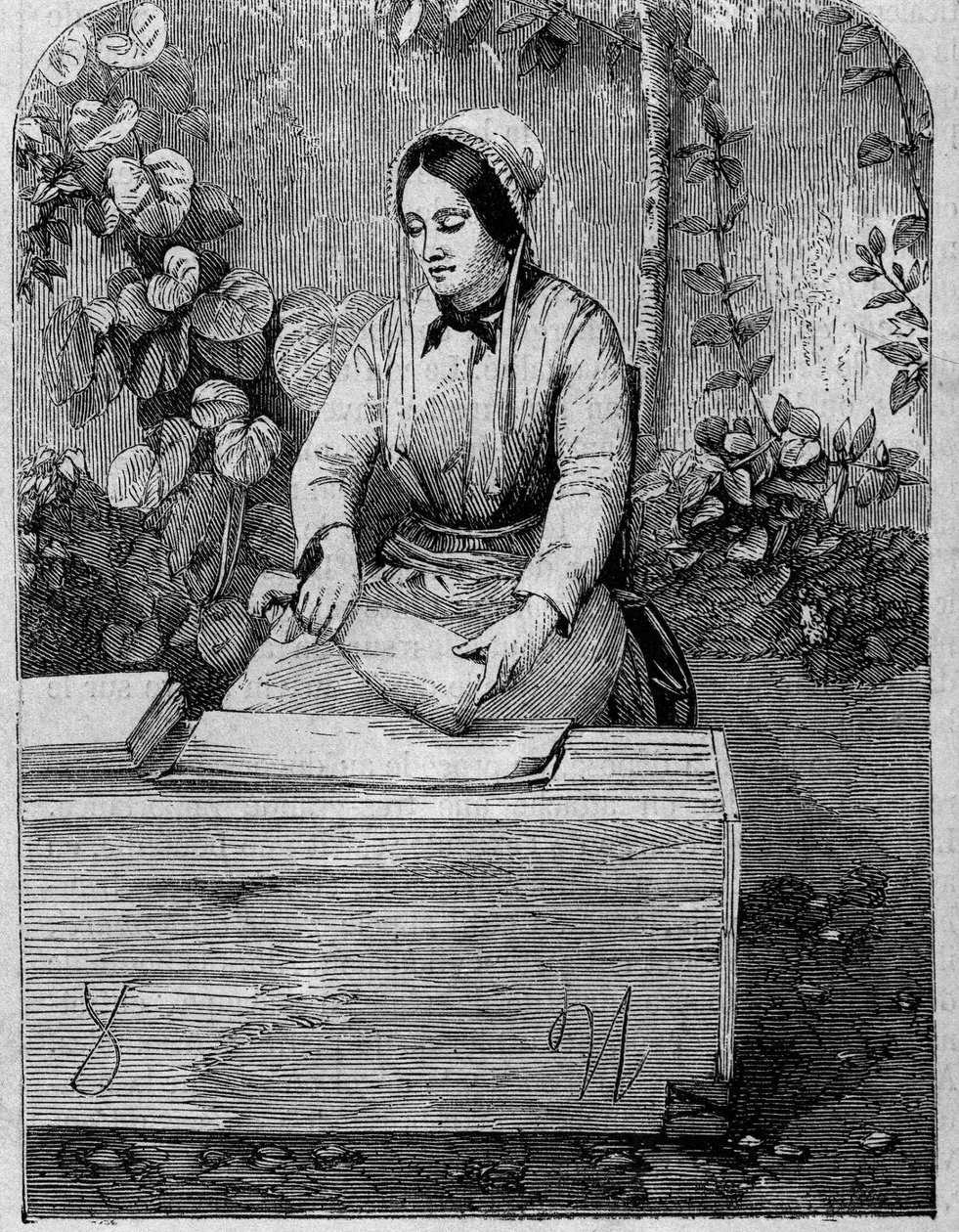 Stáčení šampaňského vína. Rytina z roku 1864. od Unknown artist