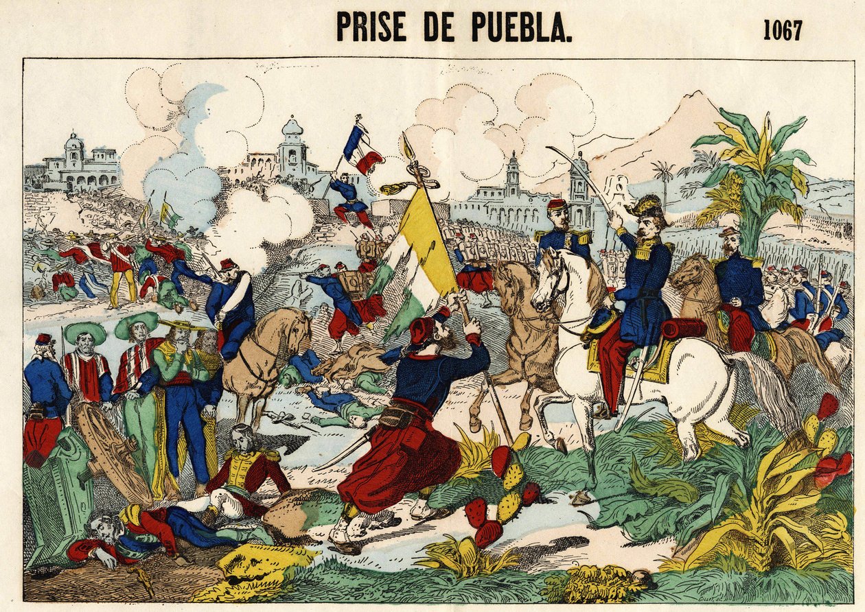 Dobytí Puebla 17. května od Unknown artist