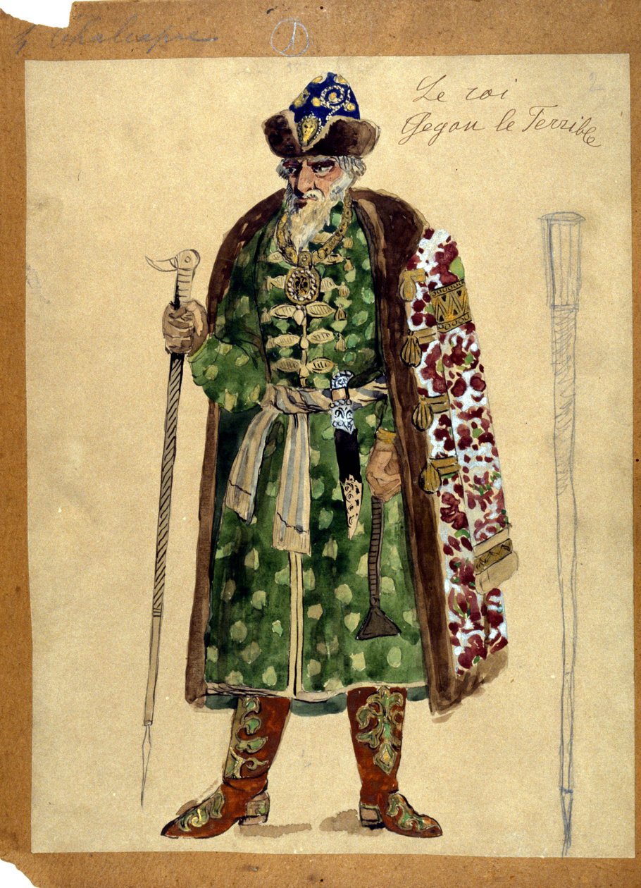Postava krále v opeře „Princ Igor““ od Alexandra Borodina (1833 - 1887). od Unknown artist