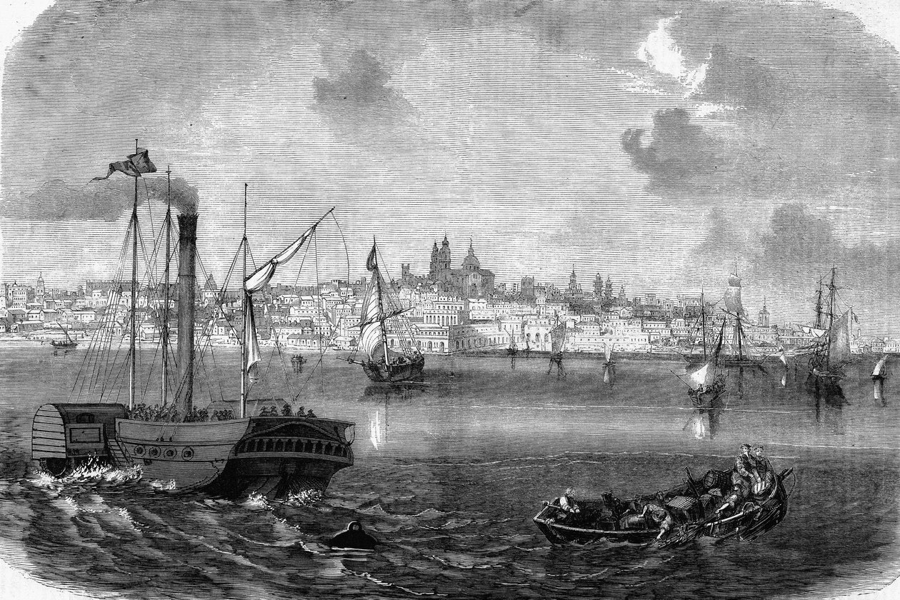 Město Montevideo v Uruguayi v roce 1864. od Unknown artist