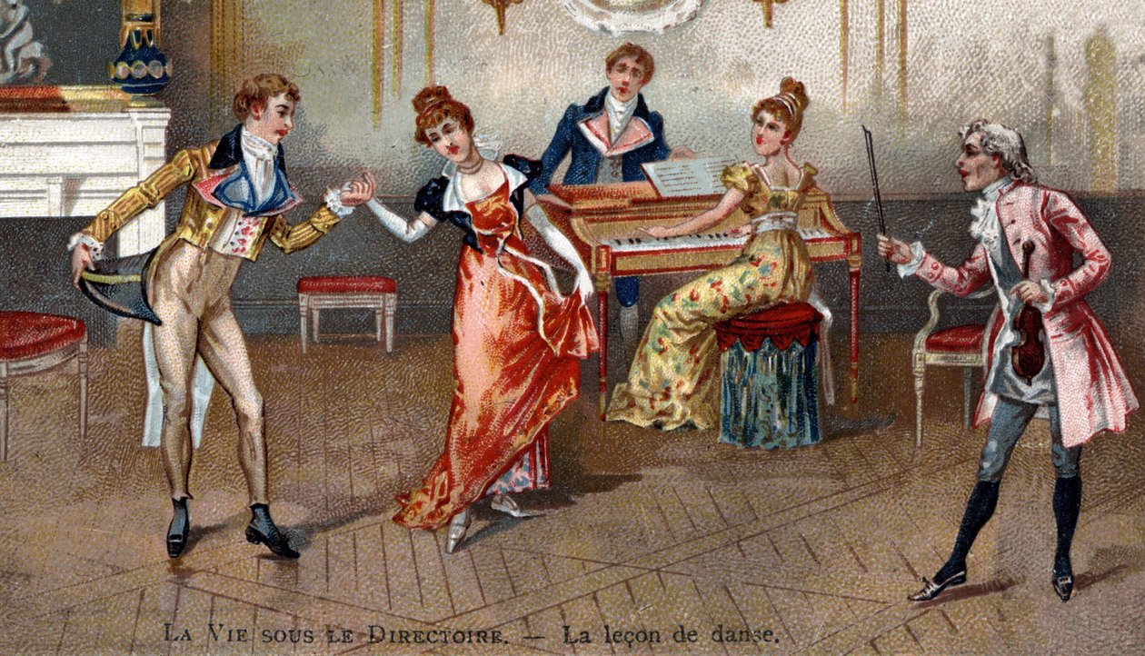 Taneční lekce na konci 18. století od Unknown artist