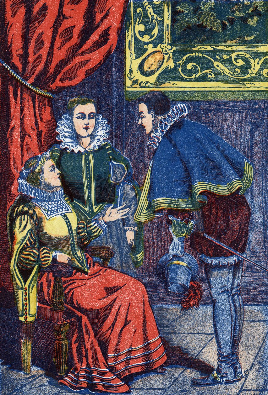 Tanec. Anonymní ilustrace k "" Popelce ", příběhu Charlese Perraulta (1628-1703), francouzského spisovatele. Snímky Marcel Vagne, Jarville Nancy, nedatováno (konec 19. století). od Unknown artist