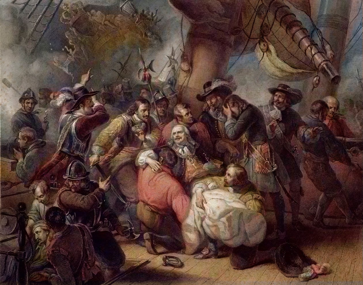 Smrt admirála De Ruyterde - smrt Michela de Ruytera (Michiel Adriaenszoon de Ruyter (1607-1676), generálporučíka admirála Spojených provincií, námořních hrdinů, kteří hráli hlavní roli během anglo-nizozemských válek v 17. století, proti E od Unknown artist