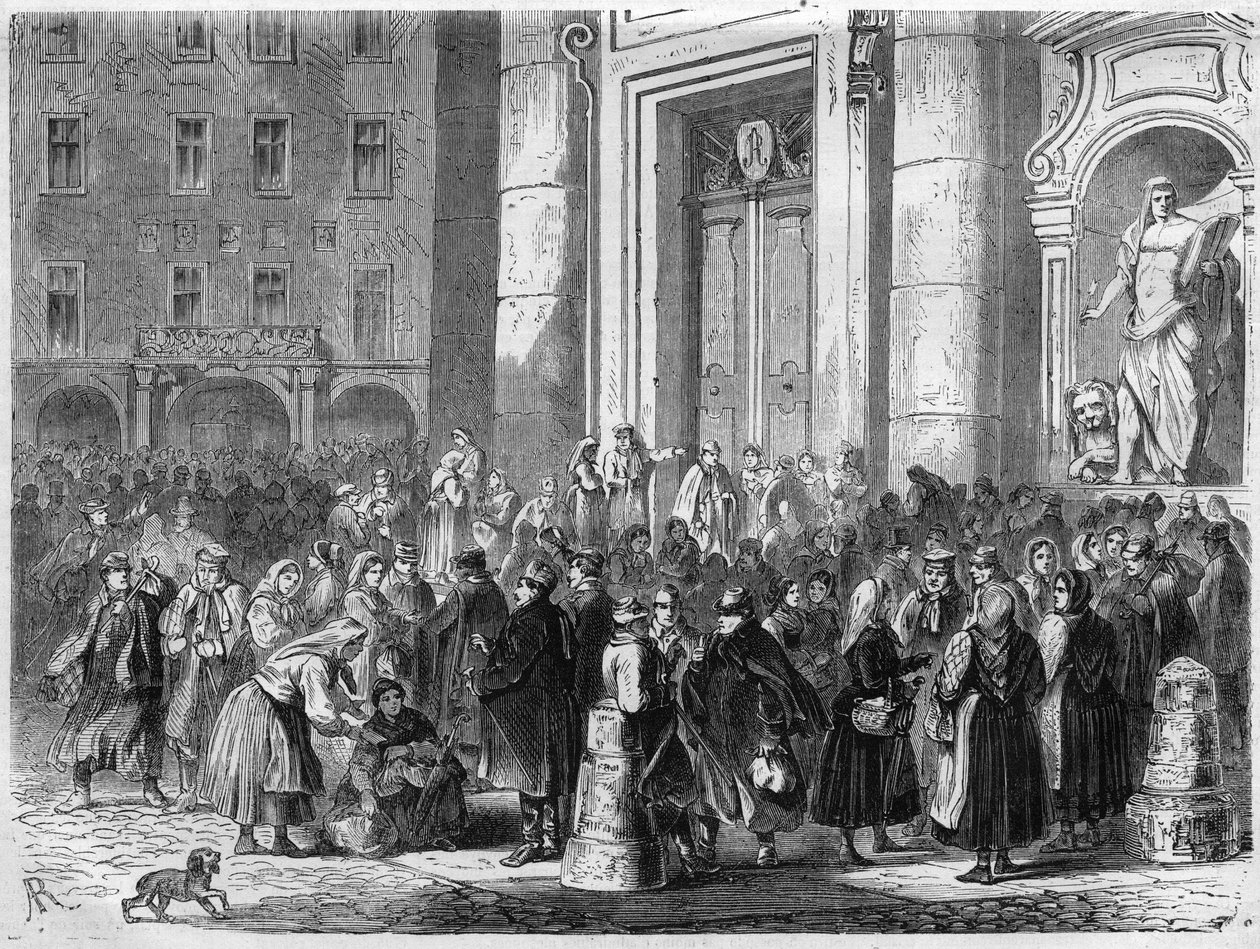 Domácí veletrh v německých Drážďanech. Gravírování do „“The Illustrious Universe““ od Unknown artist
