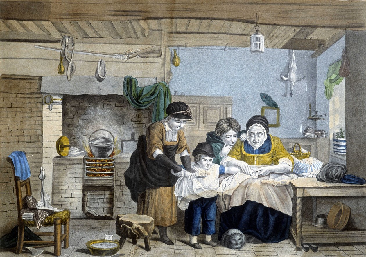 Prst řezy: scéna rodinného lékaře. od Unknown artist