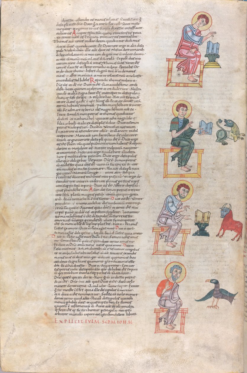 Čtyři evangelisté se svými symboly: Matouš, Lukáš, Marek, Jan od Unknown artist