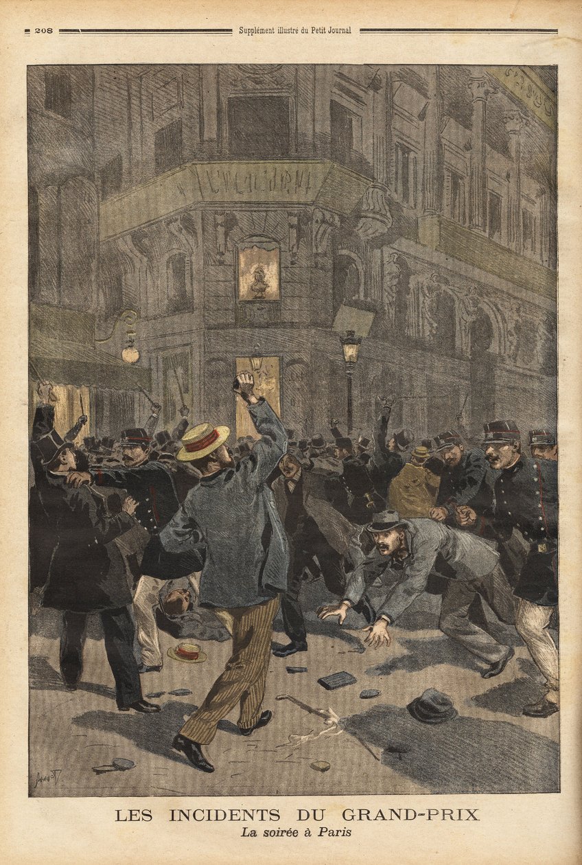 Všeobecný boj pokračoval v ulicích Paříže v noci, sjednotil anarchisty, kteří si mysleli, že je chrání slova ministra vnitra Charlese Dupuye (1851-1923) proti silám zákona a pořádku. Tyto potíže povedou přímo a od Unknown artist