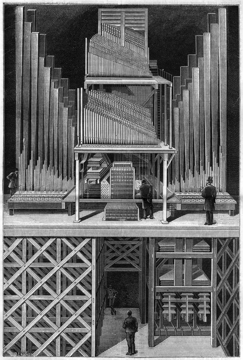 Velké varhany Crystal Palace v Londýně. od Unknown artist