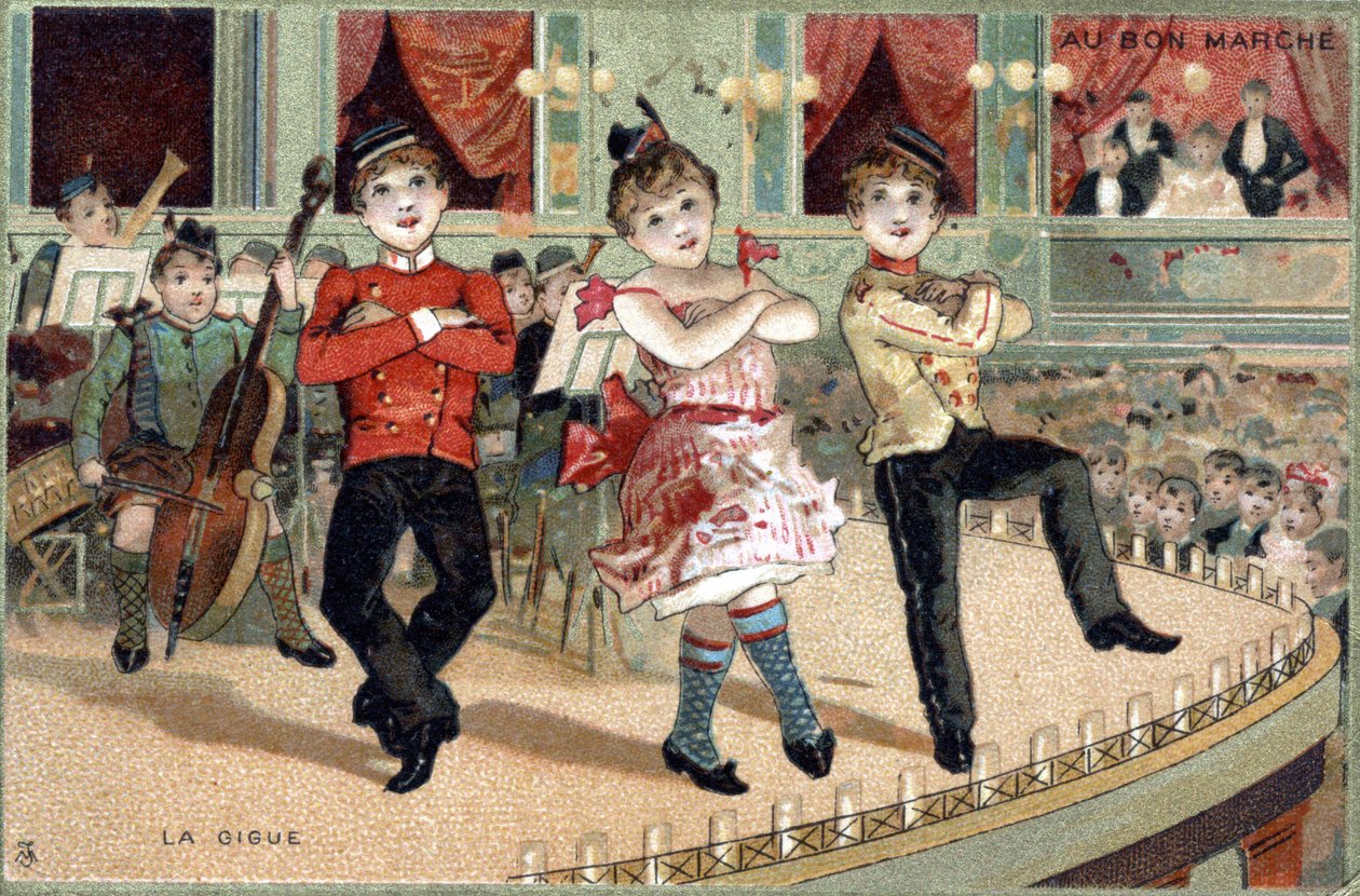 Jitter: lidový tanec. Chromo z konce 19. století. od Unknown artist