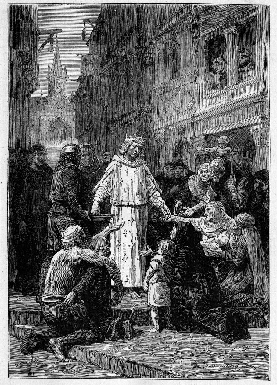 Král řekl, že chudí jsou víceméně v nouzi. Ilustrace knihy „Les chroniceurs de l