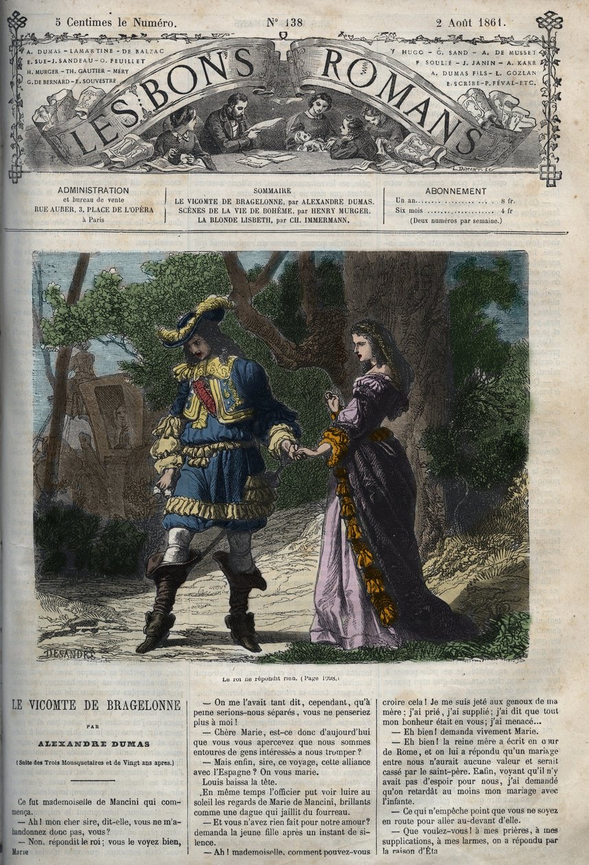 Poslední rozhovor Marie Mancini (1639-1715) s Ludvíkem XIV. (1638-1715) před jeho odjezdem ze dvora do Brouage dne 22. června 1659, exilu organizovaného kardinálem Mazarinem, aby ho držel dál od krále. "Vikomt z Podprsenky." od Unknown artist