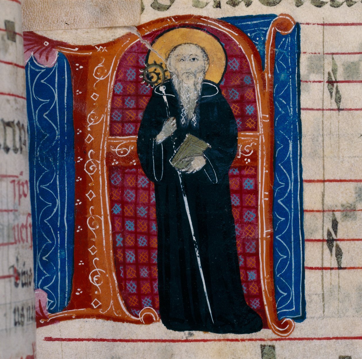 Písmeno A s vyobrazením sv. Benedikta: f.70r antifonáře od Unknown