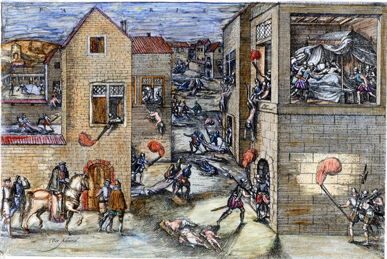 Masakr svatého Bartoloměje (1572).rytina ze 17. století. od Unknown artist