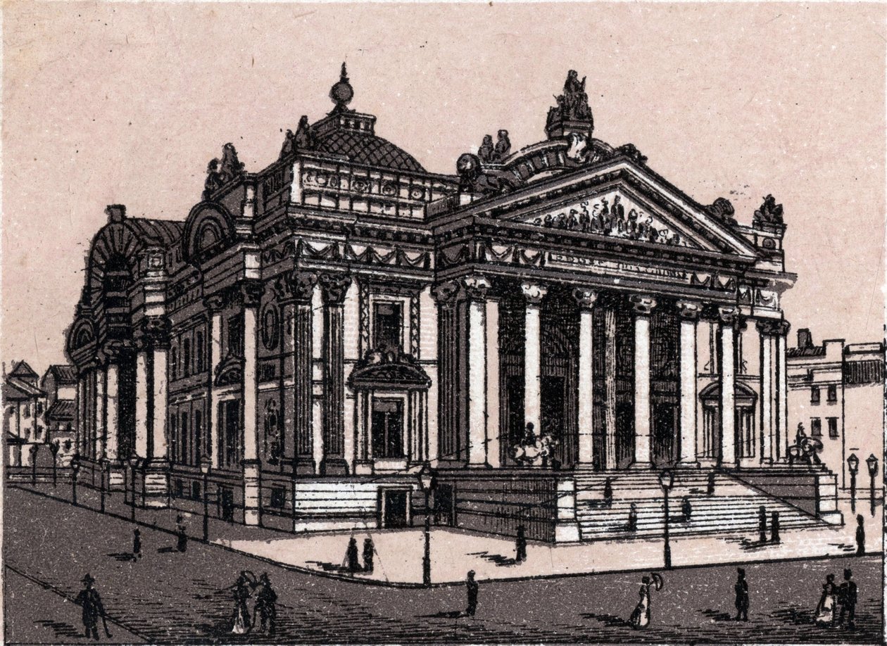 Nová burza v Bruselu v Belgii v „Svět ilustruje 168 pohledů““ Nedatováno (konec 19. století) od Unknown artist