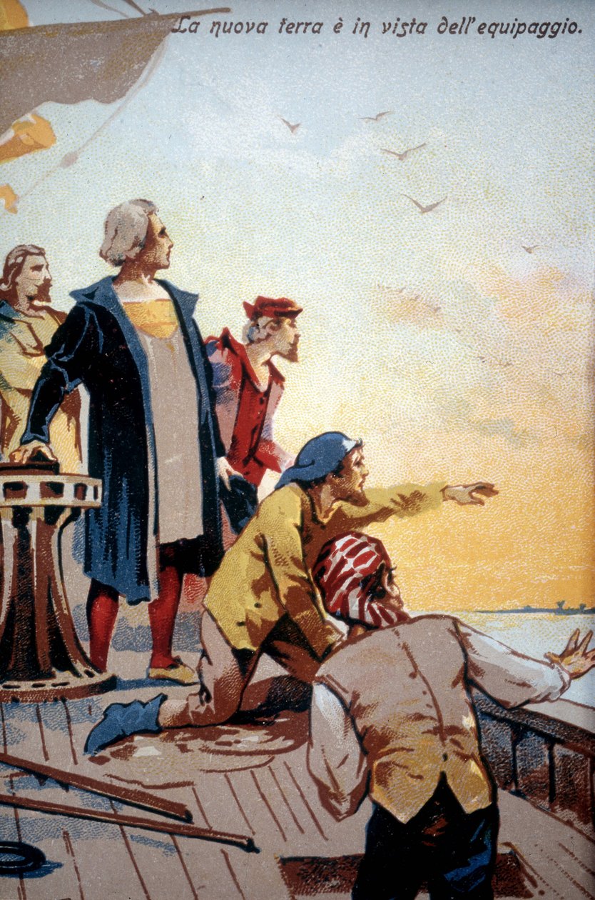Nový svět před posádkou Kryštofa Kolumba (1492). od Unknown artist