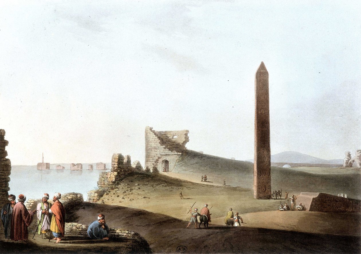 Obelisky v Alexandrii, nazývané Kleopatřiny jehly - v “” Pohledech v Egyptě”” od Unknown artist