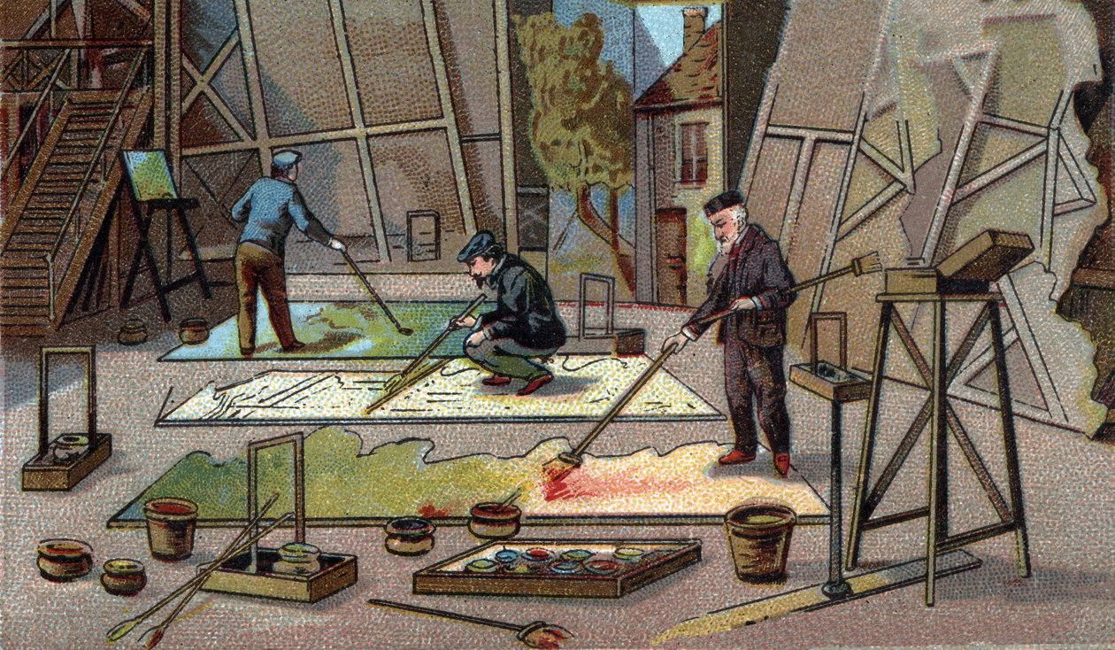 Malíř a dekoratér divadel. Chromolitografie konce 19. století od Unknown artist