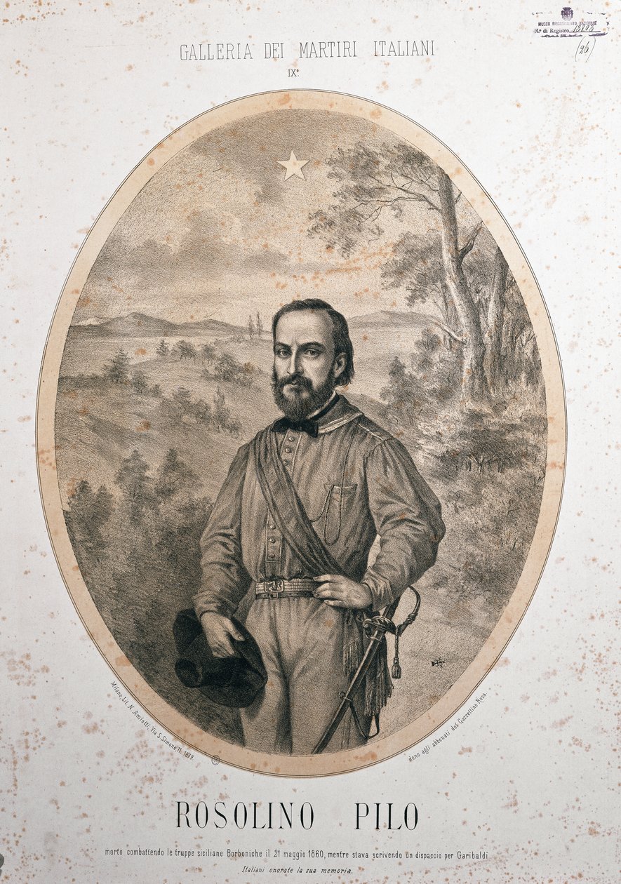 Vlastenec Rosolino Pilo (tisk) od Unknown Artist