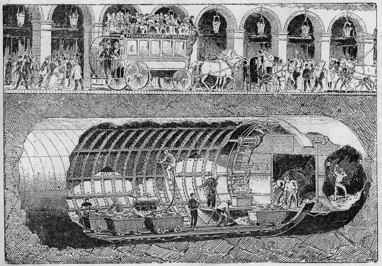 Proražení silnice pod ulicí Rivoli v roce 1895. od Unknown artist