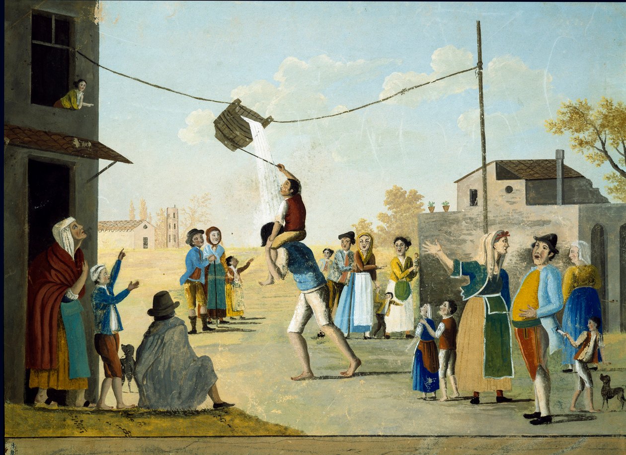 Oblíbená hra o vědro v Neapoli Anonymní malba. Neapolské muzeum 19. století Museo Nazionale di San Martino od Unknown artist