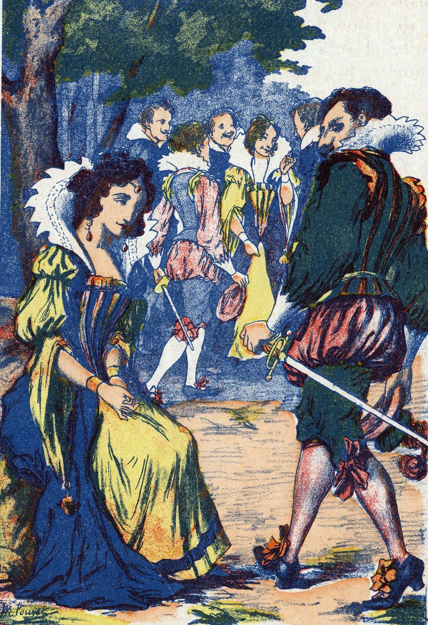 Princeznina pošetilost odvedla dvořany pryč. Anonymní ilustrace k „Riquet à la houppe“, příběh Charlese Perraulta (1628-1703), francouzského spisovatele. Snímky Marcel Vagne, Jarville Nancy, nedatováno (konec 19. století). od Unknown artist