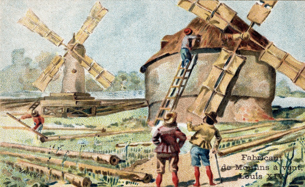 Profese výrobce větrných mlýnů na počátku 18. století. od Unknown artist